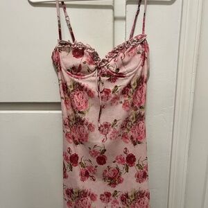 White Fox Boutique Pink Floral Mini Dress